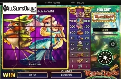 Reel screen. Scratch Robin Hood from NextGen