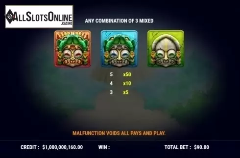 Paytable 3. Secret Ruin from Slot Factory