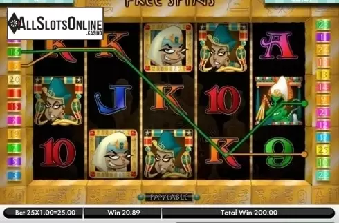Free Spins Win Screen. Secret of the Pharaoh's Chamber from Gamesys