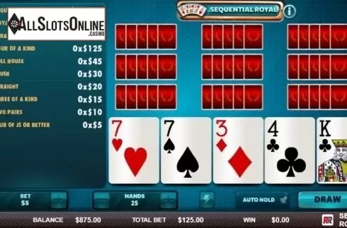 Game Screen 1. Sequential Royal from Red Rake