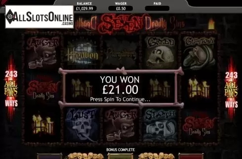 Win presentation. Seven Deadly Sins from Genesis