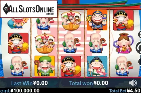 Reel screen. Seven Lucky God from Virtual Tech