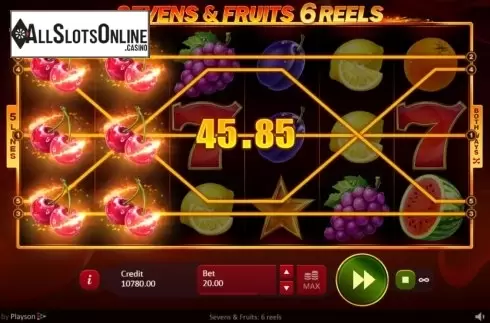Win Screen 3. Sevens and Fruits: 6 Reels from Playson