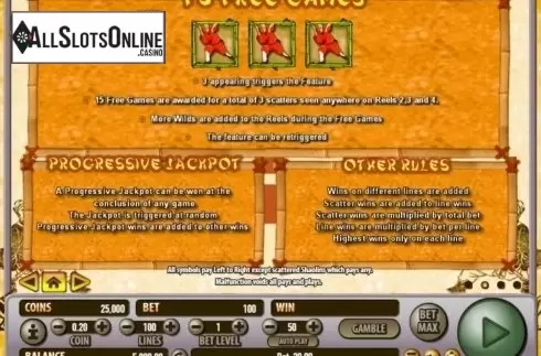 Paytable 2. Shaolin Fortunes 100 from Habanero