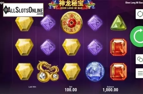 Reels screen. Shen Long Mi Bao from Booongo