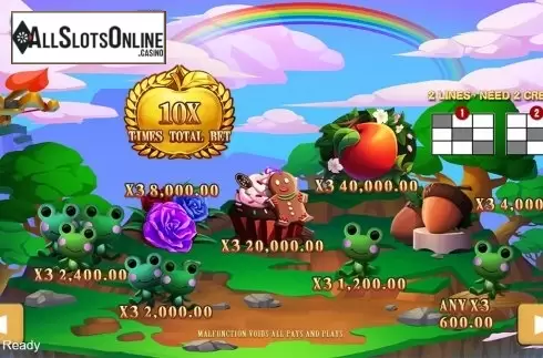 Paytable. Shoot Golden Apple from PlayStar