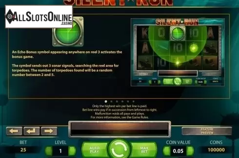 Screen6. Silent Run from NetEnt