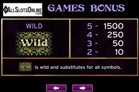 Paytable 1. Silk And Steel from High 5 Games