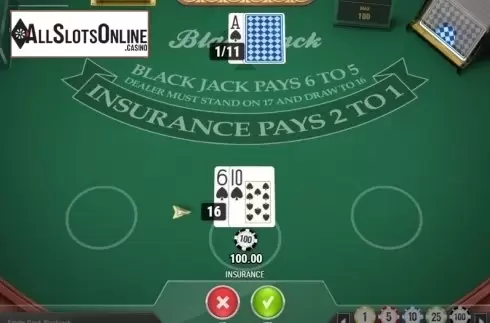 Game Screen 2. Single Deck Blackjack MH from Play'n Go