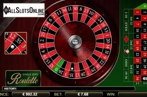 Game Screen. Single Zero Roulette (NextGen) from NextGen