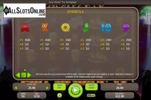 Paytable 3. Singles Day (Booongo) from Booongo