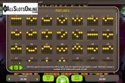 Paytable 4. Singles Day (Booongo) from Booongo