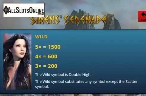 Paytable 1. Sirens Serenade from Saucify