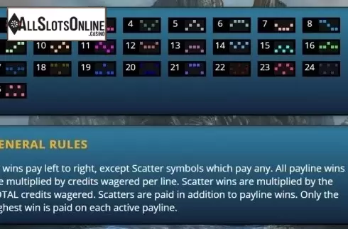 Paytable 5. Sirens Serenade from Saucify