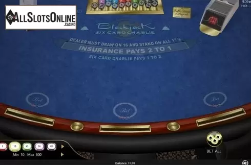 Reels screen. Six Card Charlie Blackjack (Espresso Games) from Espresso Games