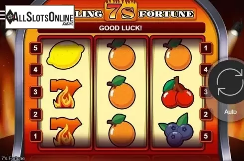 Reel Screen. Sizzling 7's Fortune from bet365 Software