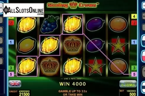 Game workflow 2. Sizzling Crown Deluxe from Novomatic