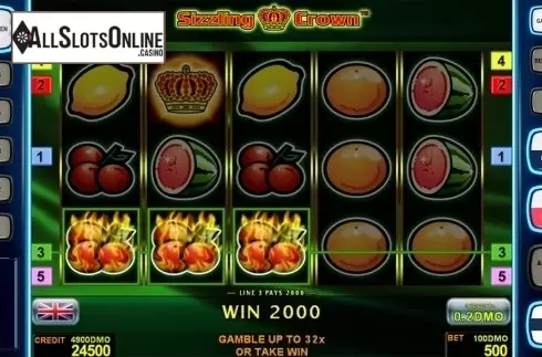Game workflow 3. Sizzling Crown Deluxe from Novomatic