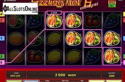 Screen 1. Sizzling Hot 6 extra gold from Greentube