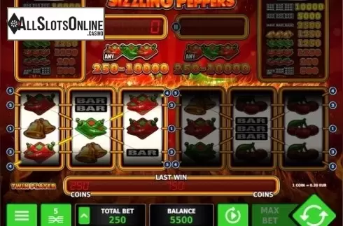 Screen 1. Sizzling Peppers from StakeLogic