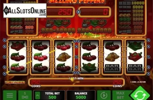 Screen 2. Sizzling Peppers from StakeLogic
