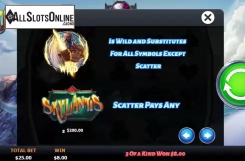 Paytable 1. Skylantis from Boomerang Studios