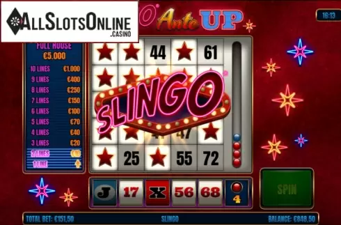 One line win. Slingo Ante Up from Slingo Originals