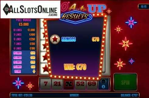 Win screen 2. Slingo Ante Up from Slingo Originals