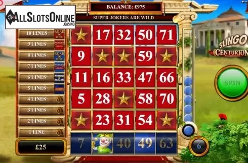 Game Screen 2. Slingo Centurion from Slingo Originals