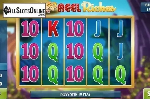 Reels screen. Slingo Reel Riches from Slingo Originals