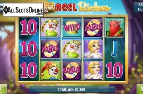 Bonus spins screen. Slingo Reel Riches from Slingo Originals