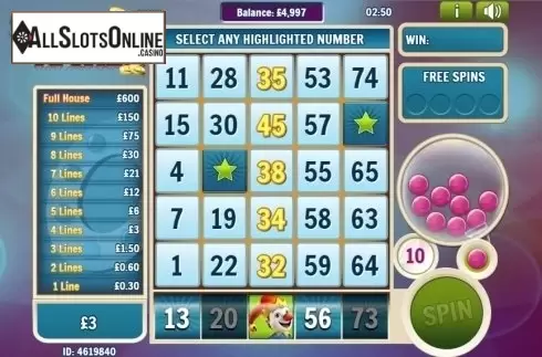 Reel screen. Slingo Riches from Slingo Originals