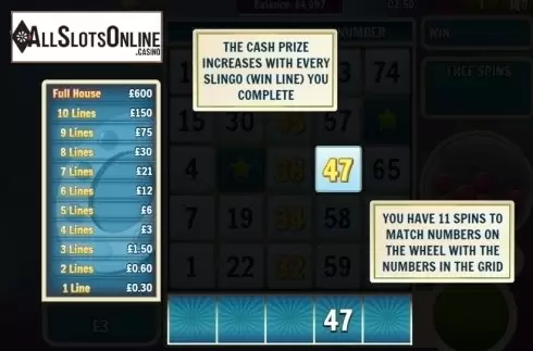 Paytable 1. Slingo Riches from Slingo Originals