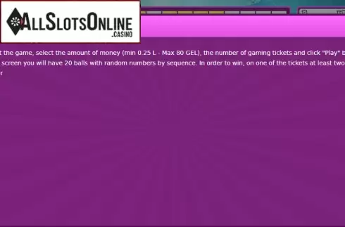 Rules. Slot Bingo from Smartsoft Gaming