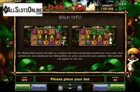 Paytable 2. Snake Rattle & Roll from Greentube