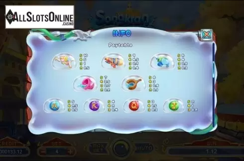 Paytable screen. Songkran from TIDY