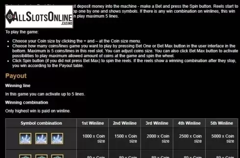 Paytable 1. Space Adventure (Tom Horn Gaming) from Tom Horn Gaming