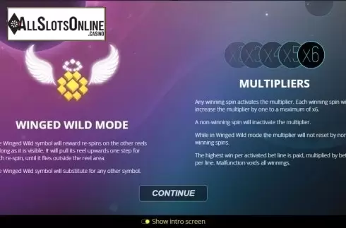 Intro screen. Space Arcade (Nolimitcity) from Nolimit City