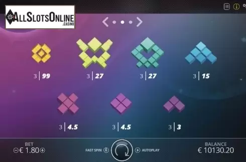 Paytable symbols. Space Arcade (Nolimitcity) from Nolimit City