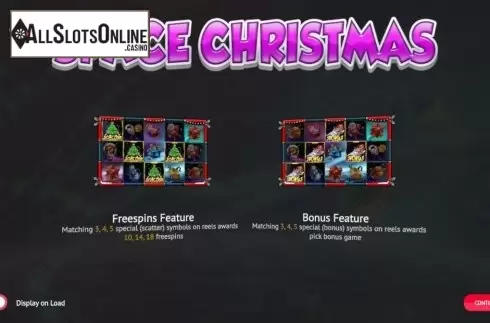 Start Screen. Space Christmas from 1X2gaming
