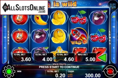 Reel screen. Space Fruits from Casino Technology