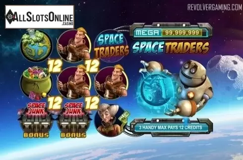 Reels screen. Space Traders from Revolver Gaming