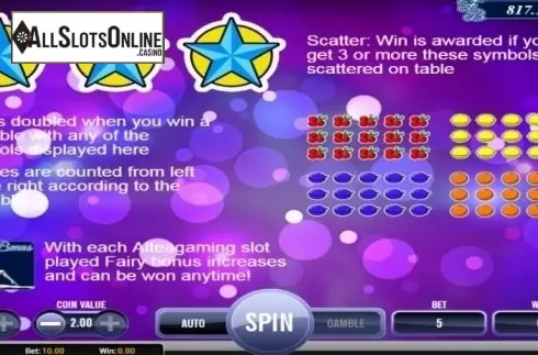 Paytable 2. Sparkling Hot 2 from AlteaGaming