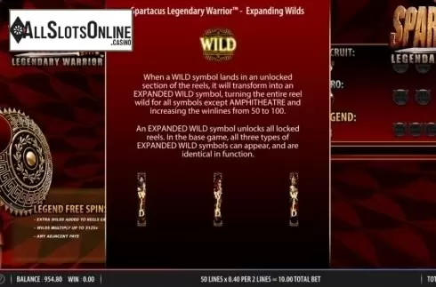 Expanding Wild. Spartacus Legendary Warrior from Red7