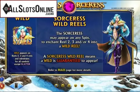 Paytable 1. Spin Sorceress from NextGen