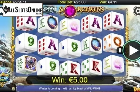 Win Screen. Spin Sorceress Dice from NextGen