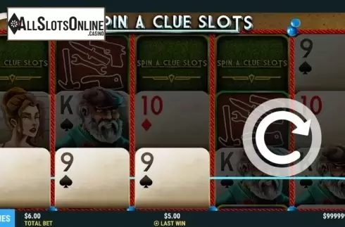 Win screen 2. Spin a Clue Slots from Slot Factory