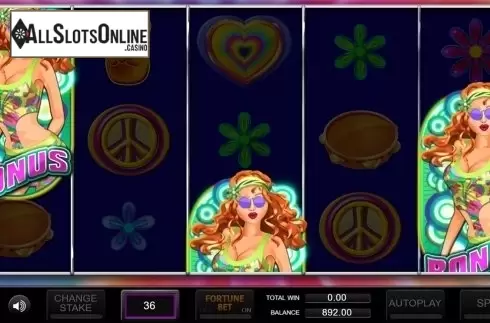 Bonus game win screen. Spinning 60s from Inspired Gaming