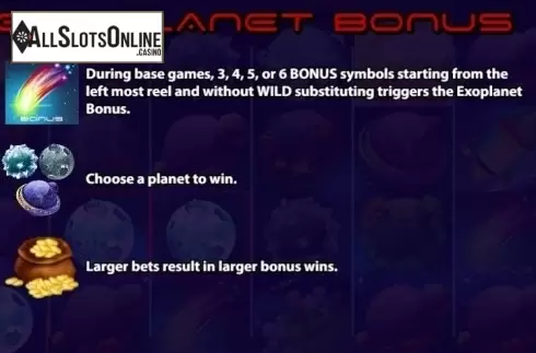 Paytable 3. Spinning In Space from KA Gaming