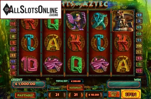 Game Workflow screen. Spirit of Aztecs from Playson